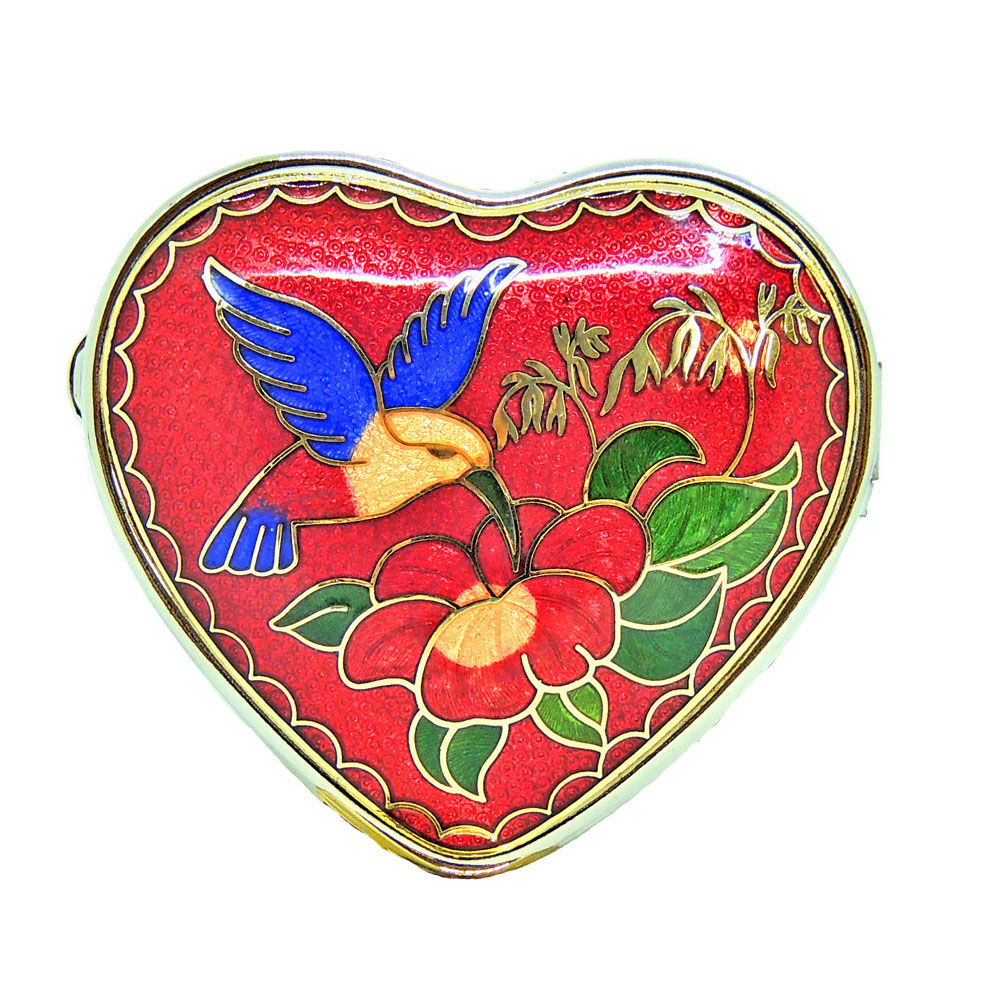 Heart-shaped  enamel pillbox